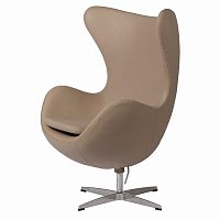 кресло egg chair кожа темно-бежевое в Махачкале