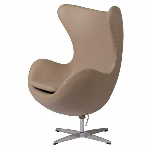 кресло egg chair кожа темно-бежевое в Махачкале