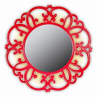 зеркало круглое красное диаметр 75 см в резной раме tiffany в Махачкале
