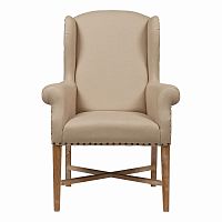 кресло мягкое с ушами french wing chair бежевое в Махачкале