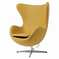 кресло egg chair кашемир желтое в Махачкале