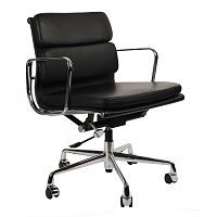 кресло eames style с регулируемой высотой черная кожа в Махачкале