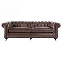 диван chesterfield прямой коричневый на ножках в Махачкале