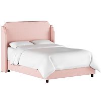 кровать двуспальная с мягкой спинкой 160х200 розовая aurora wingback blush в Махачкале