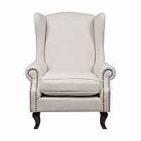 кресло мягкое с ушами белое collins wingback chair в Махачкале