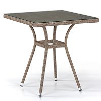 стол из иск. ротанга t282bnt-w56-70x70 light brown в Махачкале