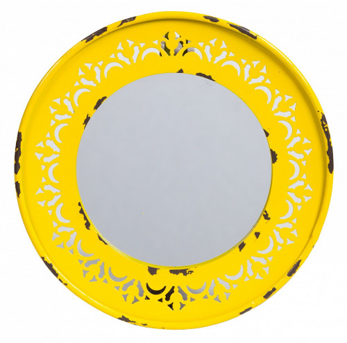 зеркало круглое металлическое желтое fiesta yellow в Махачкале
