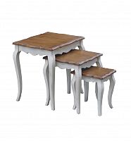 консольные столики комплект mobilier de maison белые с коричневой столешницей в Махачкале