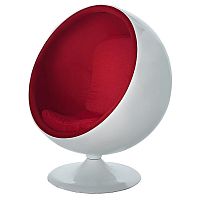 кресло-шар eero ball chair бело-красное в Махачкале