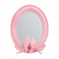 зеркало овальное настенное с птицами розовое pink в Махачкале