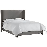 кровать двуспальная 160х200 серая kelly wingback gray linen в Махачкале