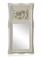 зеркало настенное прямоугольное в высокой белой раме францини distressed chalk white в Махачкале