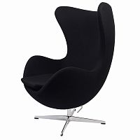 кресло arne jacobsen style egg chair черное в Махачкале