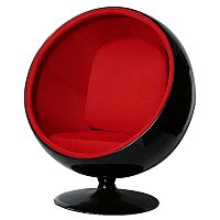 кресло eero ball chair черно-красное в Махачкале