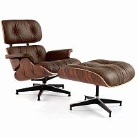 кресло eames style lounge chair & ottoman premium коричневое в Махачкале