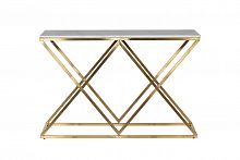 консоль белая с золотыми фигурными ножками bianco namibia 120x40x78 см в Махачкале