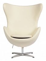 кресло egg chair кожа кремовое в Махачкале