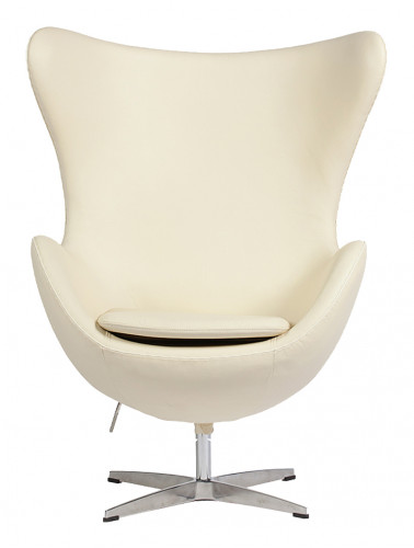 кресло egg chair кожа кремовое в Махачкале