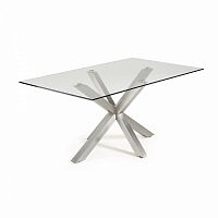 стол arya 180x100 st steel matt стекло clear c790c07 от la forma (ex julia grup) в Махачкале