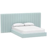 кровать двуспальная с большой спинкой 180x200 голубая avalon extended в Махачкале