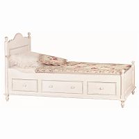 кровать полутораспальная 120х190 белая с ящиками нордик в Махачкале