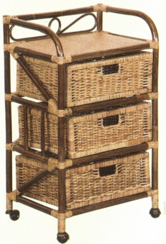 комод с плетёными ящиками tower (темный) в Махачкале