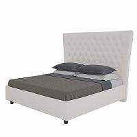 кровать двуспальная 160х200 бежевая из велюра quicksand в Махачкале