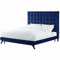кровать eden 90х200 синий велюр р в Махачкале