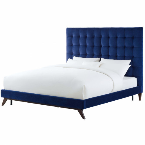 кровать eden 90х200 синий велюр р в Махачкале