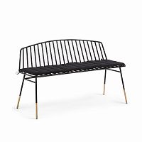 siena bench 120 черный металл черная ткань от la forma (ex julia grup) в Махачкале