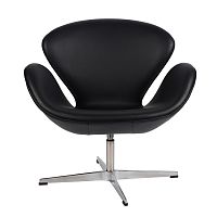 кресло arne jacobsen style swan chair черное в Махачкале