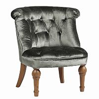 кресло sophie tufted slipper chair микровелюр серое в Махачкале