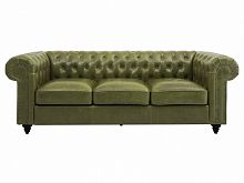диван chester classic трехместный прямой оливковый, черные ножки в Махачкале