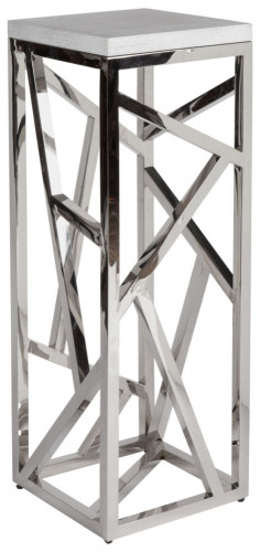 консоль geometric высокая 40x40x110 металл, белая столешница в Махачкале