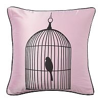 подушка с птичкой в клетке birdie in a cage pink в Махачкале