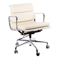кресло eames style с регулируемой высотой кремовая кожа в Махачкале