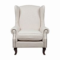 кресло collins wingback chair кремовая ткань в Махачкале