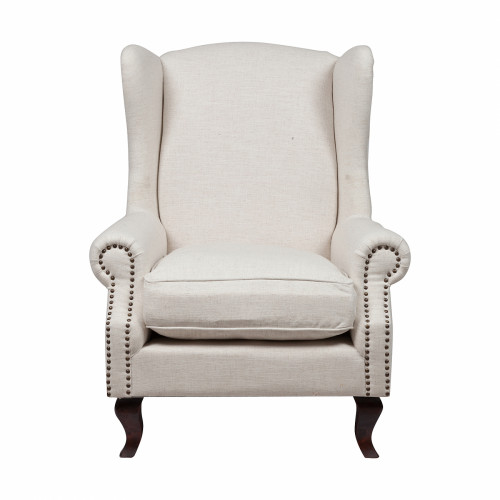 кресло collins wingback chair кремовая ткань в Махачкале