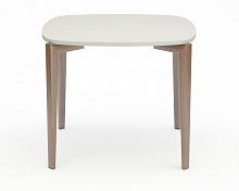 стол обеденный с белой столешницей и коричневыми ножками smooth compact в Махачкале