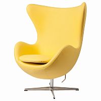 кресло egg chair кожа желтое в Махачкале