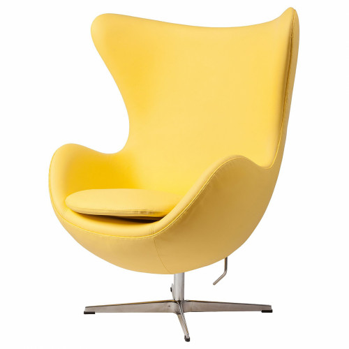 кресло egg chair кожа желтое в Махачкале