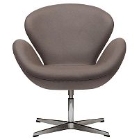кресло swan chair серо-коричневая в Махачкале