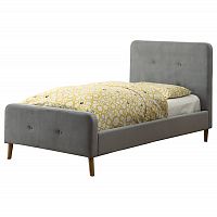 кровать button tufted flannelette gray 140х200 в Махачкале