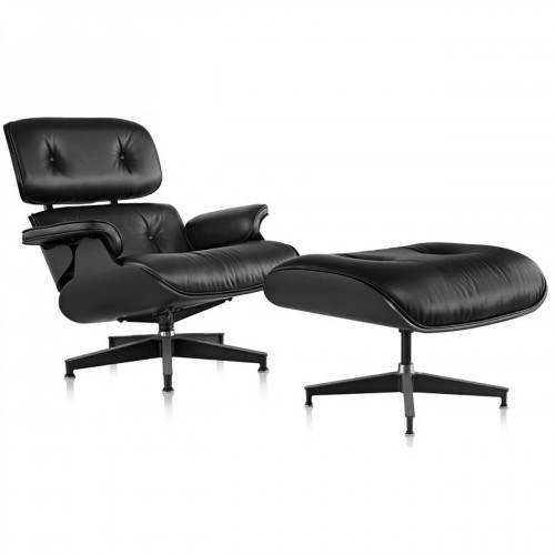 кресло eames style lounge chair черное в Махачкале