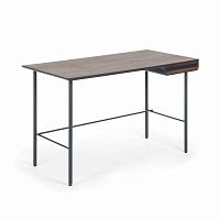 стол mahon desk ореховый шпон, mdf матовый графит в Махачкале
