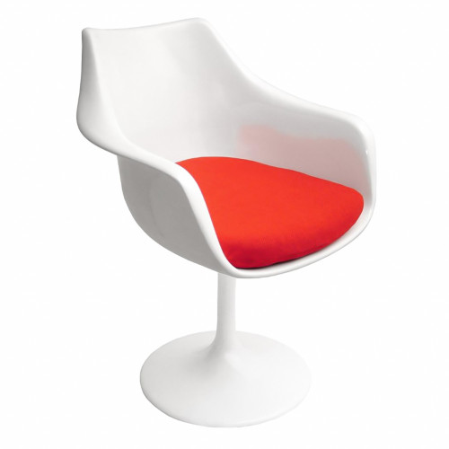 кресло tulip armchair бело-красное шерсть в Махачкале