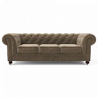 диван chesterfield lux трехместный прямой бежевый в Махачкале