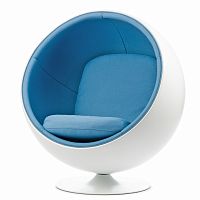 кресло ball chair бело-синее в Махачкале