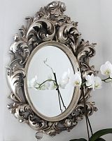зеркало настенное в резном серебряном багете овьедо florentine silver в Махачкале