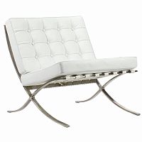 кресло barcelona chair белое в Махачкале